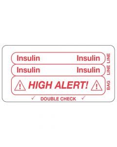 IV Label Piggyback Paper Permanent Insulin 3" Core 1 1/2"x3 White 1000 per Roll