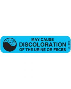 Communication Label (Paper, Permanent) Discolor of Urine 1 9/16" x 3/8" Blue - 500 per Roll, 2 Rolls per Box