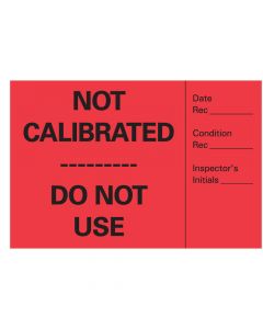 Lab Communication Label (Paper, Removable) Not Calibrated Do 3"x2" Red - 1000 per Roll