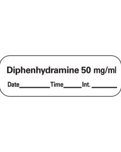 Anesthesia Tape with Date, Time, and Initial Removable Diphenhydramine 50 mg/ml 1" Core 1/2" x 500" Imprints White 333 500 Inches per Roll