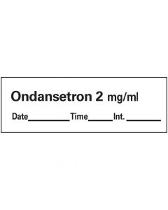 Anesthesia Tape with Date, Time & Initial (Removable) Ondansetron 2 mg/ml 1/2" x 500" - 333 Imprints - White - 500 Inches per Roll