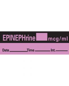 Anesthesia Tape with Date, Time & Initial (Removable) Epinephrine mcg/ml 1/2" x 500" - 333 Imprints - Violet - 500 Inches per Roll