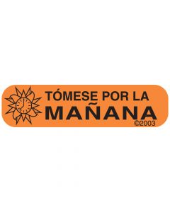 Communication Label (Paper, Permanent) Tomese Por La 1 9/16" x 3/8" Orange - 500 per Roll, 2 Rolls per Box