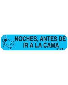 Communication Label (Paper, Permanent) Noches, Antes De 1 9/16" x 3/8" Blue - 500 per Roll, 2 Rolls per Box