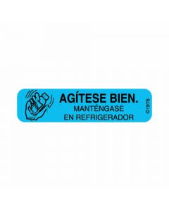 Communication Label (Paper, Permanent) Agitese Bien. 1 9/16" x 3/8" Blue - 500 per Roll, 2 Rolls per Box