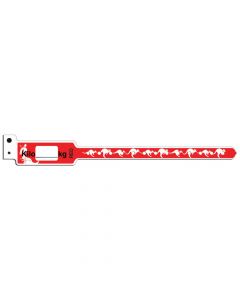 KangaBand® Write-on Wristband Poly 1"x10 1/4" Pediatric Red with Black Imprint - 250 per Box 