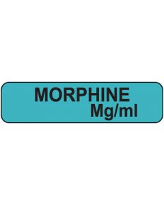 Label Paper Removable Morphine mg/ml, 1" Core, 1 1/4" x 5/16", Blue, 760 per Roll