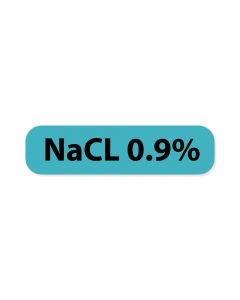 Label Paper Permanent NaCL 0.9, 1" Core, 1 7/16" x 3/8", Blue, 666 per Roll