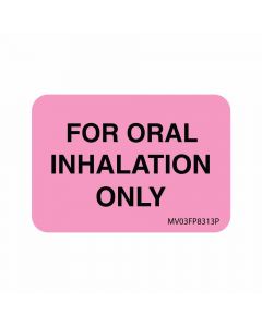 Label Paper Permanent for oral Inhalation 1" Core 1 7/16"x1 Fl. Pink 666 per Roll