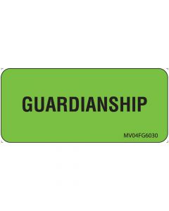 Label Paper Removable Guardianship, 1" Core, 2 1/4" x 1", Fl. Green, 420 per Roll