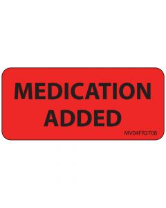 Label Paper Permanent Medication Added, 1" Core, 2 1/4" x 1", Fl. Red, 420 per Roll