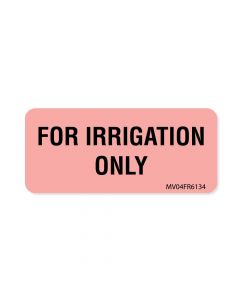 Label Paper Permanent for Irrigation Only 1" Core 2 1/4"x1 Fl. Red 420 per Roll