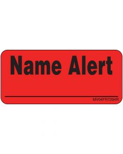 Label Paper Removable Name Alert, 1" Core, 2 1/4" x 1", Fl. Red, 420 per Roll