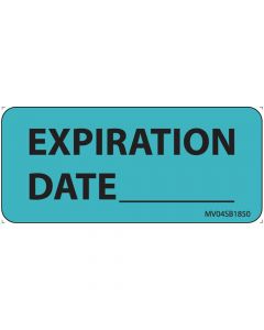 Label Paper Removable Expiration Date, 1" Core, 2 1/4" x 1", Blue, 420 per Roll