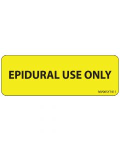 Label Paper Permanent Epidural Use Only 1" Core 2 15/16"x1 Yellow 333 per Roll