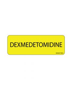 Label Paper Permanent Dexmedetomidine 1" Core 2 15/16"x1 Yellow 333 per Roll