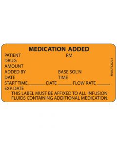 Label Paper Removable Medication Added, 1" Core, 2 15/16" x 1", 1/2", Fl. Orange, 333 per Roll