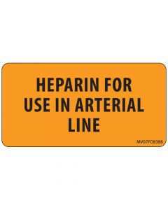 Label Paper Removable Heparin For Use, 1" Core, 2 15/16" x 1", 1/2", Fl. Orange, 333 per Roll