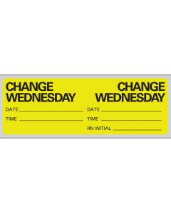 IV Label Paper Permanent Change Wednesday 1" Core 2 15/16"x1 Fl. Chartreuse 500 per Roll