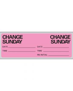 IV Label Paper Permanent Change Sunday 1" Core 2 15/16"x1 Fl. Pink 500 per Roll