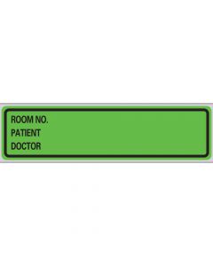 Label Paper Removable Room No. Patient, 1" Core, 5 3/8" x 1", 3/8", Green, 200 per Roll