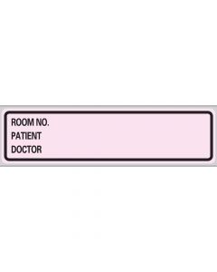 Label Paper Removable Room No. Patient, 1" Core, 5 3/8" x 1", 3/8", Pink, 200 per Roll