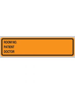 Label Paper Removable Room No. Patient, 1" Core, 5 3/8" x 1", 3/8", Orange, 200 per Roll