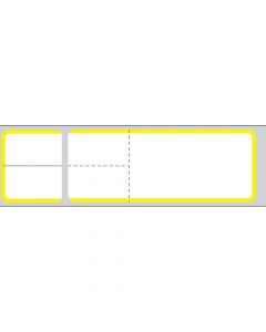 Misys/Sunquest/Epic Direct Thermal Label, Paper, 4-1/8"x1-3/16" 3" Core, Yellow Border, 4300 per roll, 2 rolls per box