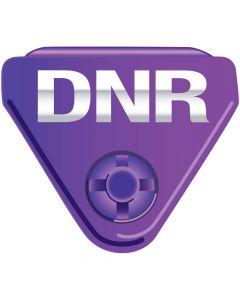 In-A-Snap® Alert Bands® Clasp Plastic "DNR" Pre-Printed Color Text, Interleaving Design, State Standardization x Adult/Pediatric Purple with Silver Imprint - 250 per Package