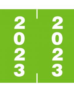 AFV Compatible Color Code Label Year "2023", 1-7/8" x 1 7/8", Green, Mylar, 1000 Per Roll