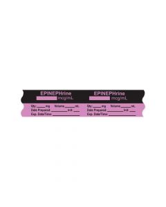 Anesthesia Tape, with Expiration Date, Time & Initial (Removable), "Epinephrine mcg/ml" 3/4" x 500", Violet - 333 Imprints - 500 Inches per Roll