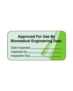 Label Self-Laminating Paper Removable Approved For Use 1-1/2" Core 2" x 1" Fl. Green, 1000 per Roll