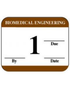 Label Synthetic Permanent Biomedical Engineering  1-1/4" X 1" White with Brown, 1000 per Roll