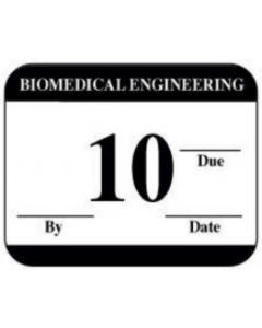 Label Synthetic Permanent Biomedical Engineering 1-1/4" x 1" White with Black, 1000 per Roll