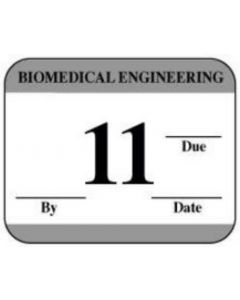 Label Synthetic Permanent Biomedical Engineering 1-1/4" x 1" White with Gray, 1000 per Roll