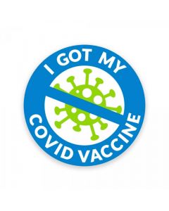 Covid Vaccine Label "I Got My Covid Vaccine" 2" Circle, Blue, 250 per Roll