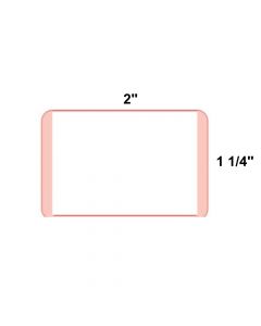 Direct Thermal Label, Epic Compatible, Paper, 2" x 1-1/4", Pink Border, 1" Core, 250 per roll, 8 per box