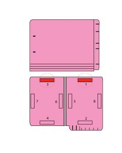 Barkley™ Match End Tab Folder Fas# 1&3 11pt Color Stock Pink Flush Front 12 1/4" x 9 1/2" 2ply - 50 per Box