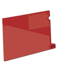 Outguide Bottom Tab Letter Size 2 Pockets Red Vinyl 13" x 9-1/2", 25 per Box