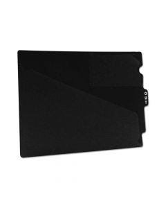 Outguide Center Tab Letter Size 2 Pockets Black Vinyl 12-7/8" x 9-1/2", 25 per Box