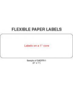 Label Paper Removable Flexo Printable, 1" Core, 3 1/2" x 1", 1/2", White, 1000 per Roll