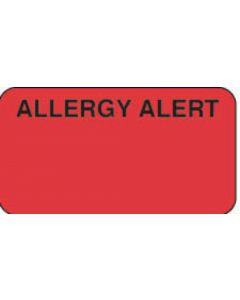 Label Paper Removable Allergy Alert 1 5/8" x 7/8", Fl. Red, 1000 per Roll