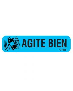 Communication Label (Paper, Permanent) Agite Bien 1 9/16" x 3/8" Blue - 500 per Roll, 2 Rolls per Box