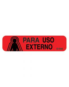 Communication Label (Paper, Permanent) Para Uso Externo 1 9/16" x 3/8" Red - 500 per Roll, 2 Rolls per Box