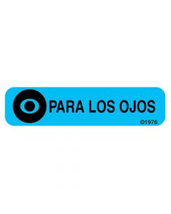 Communication Label (Paper, Permanent) Para Los Ojos 1 9/16" x 3/8" Blue - 500 per Roll, 2 Rolls per Box