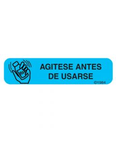 Communication Label (Paper, Permanent) Agitese Antes De 1 9/16" x 3/8" Blue - 500 per Roll, 2 Rolls per Box