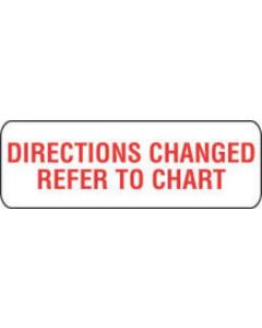 Communication Label (Paper, Permanent) Directions Changed 1 1/2" x 1/2" White - 1000 per Roll