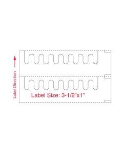 Self-Shred Direct Thermal Piggyback Label, Paper, 3-1"/2" x 1", 3" Core