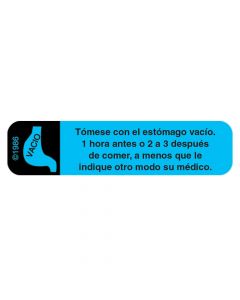 Communication Label (Paper, Permanent) Tomese Con El 1 9/16" x 3/8" Light Blue - 500 per Roll, 2 Rolls per Box