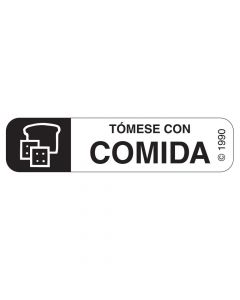 Communication Label (Paper, Permanent) Tomese Con Comida 1 9/16" x 3/8" White - 500 per Roll, 2 Rolls per Box